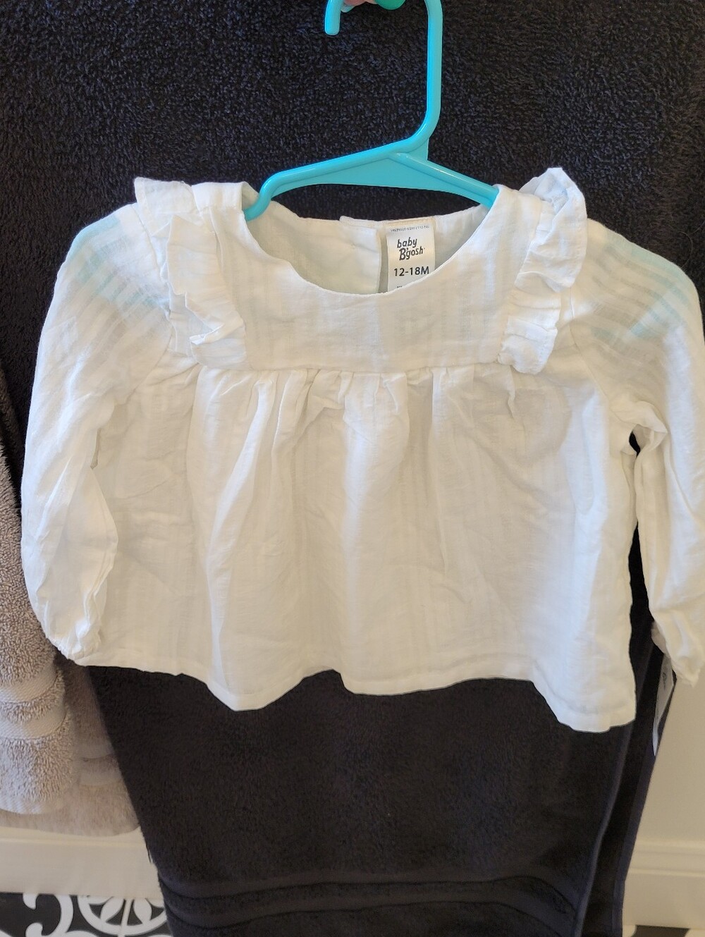 Baby B'Gosh Cream Long-Sleeve Ruffle Baby Top